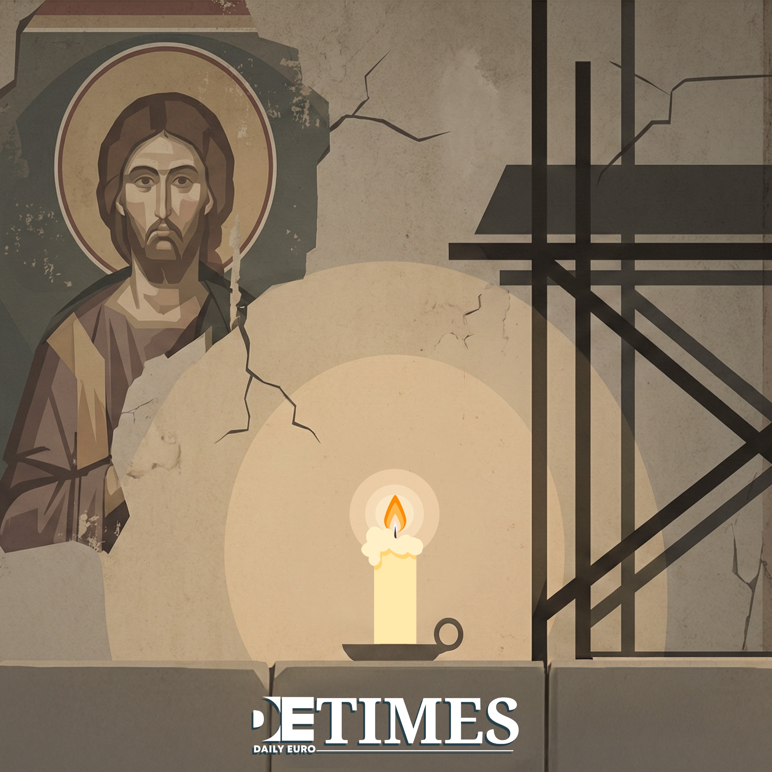 Roman Angel Resembling Meloni Painted Over