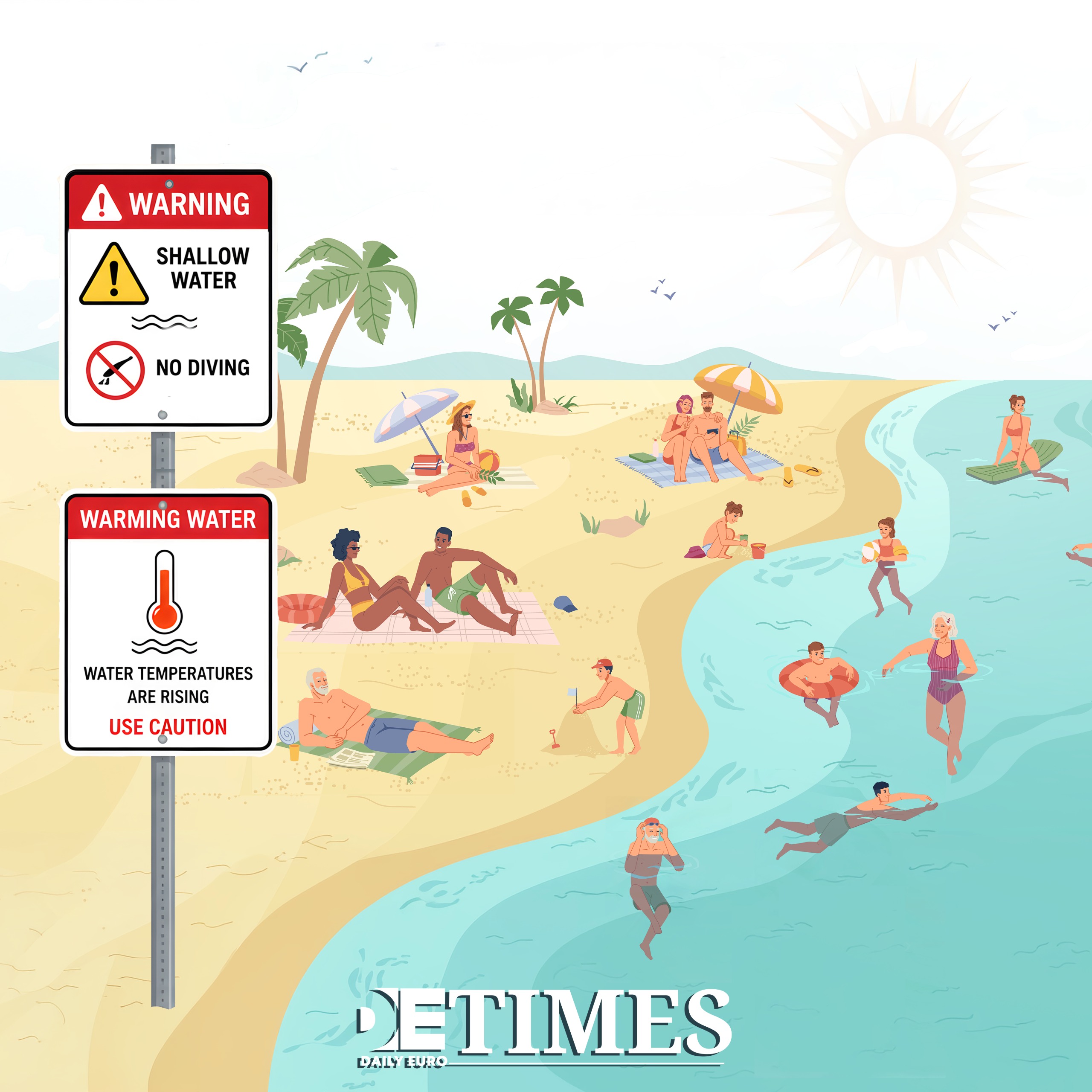 Heat Drives Europe to the Water as Bacteria Follow